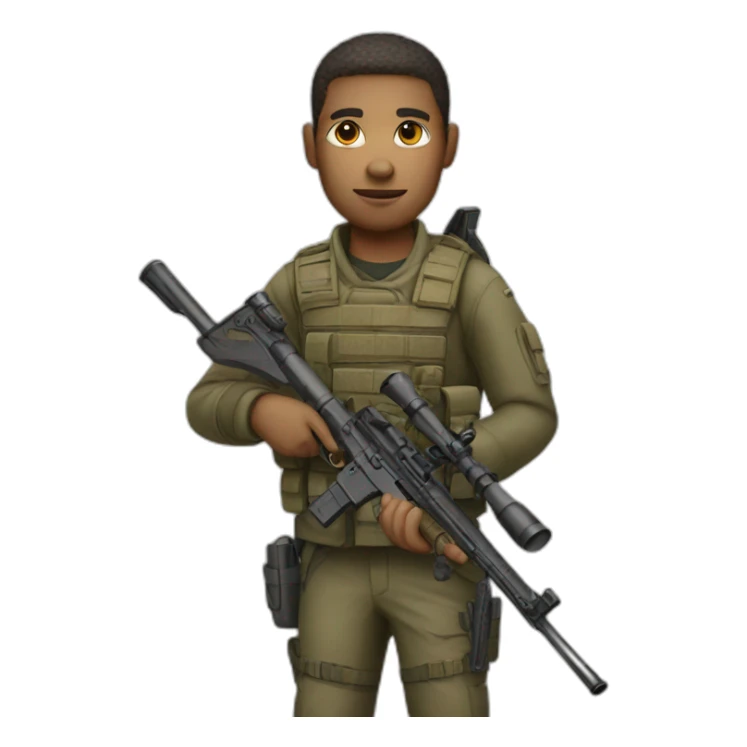 sniper with a rifle and with light skin sticker