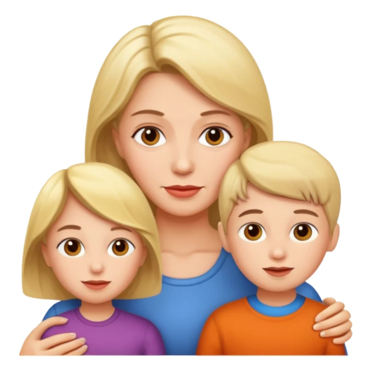 mom and kids white sticker