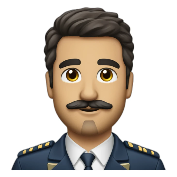 Luis Altamuro airbus pilot with moustache+goatee beard sticker