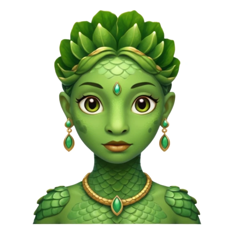 ancient amphibian woman with earrring sticker