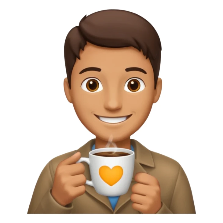 Human u LOVES coffee. and have coffee front of him sticker