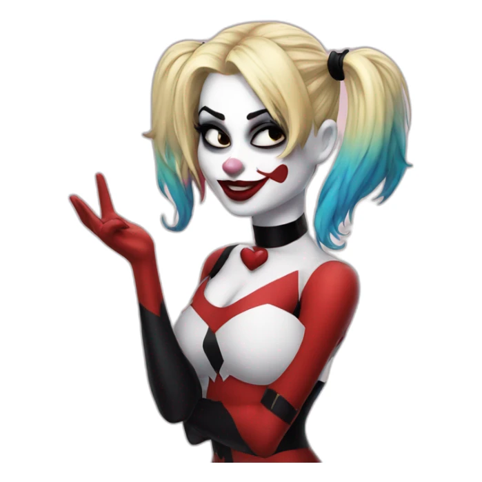 harley quinn blowing a kiss sticker