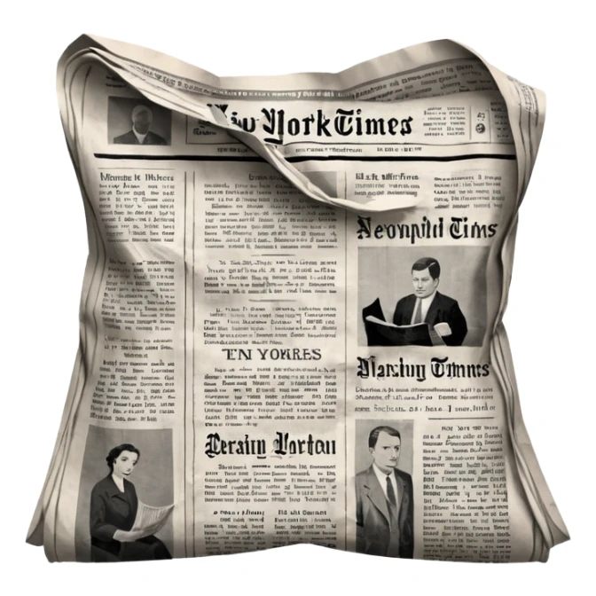 generate realistic detailed news paper NY sticker