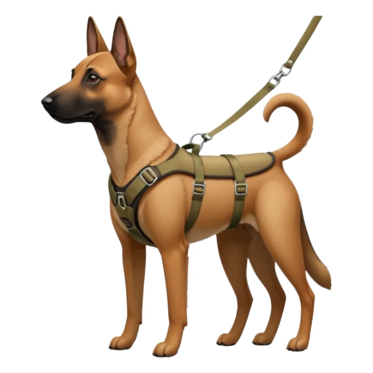 Belgian malinois dog in harness sticker