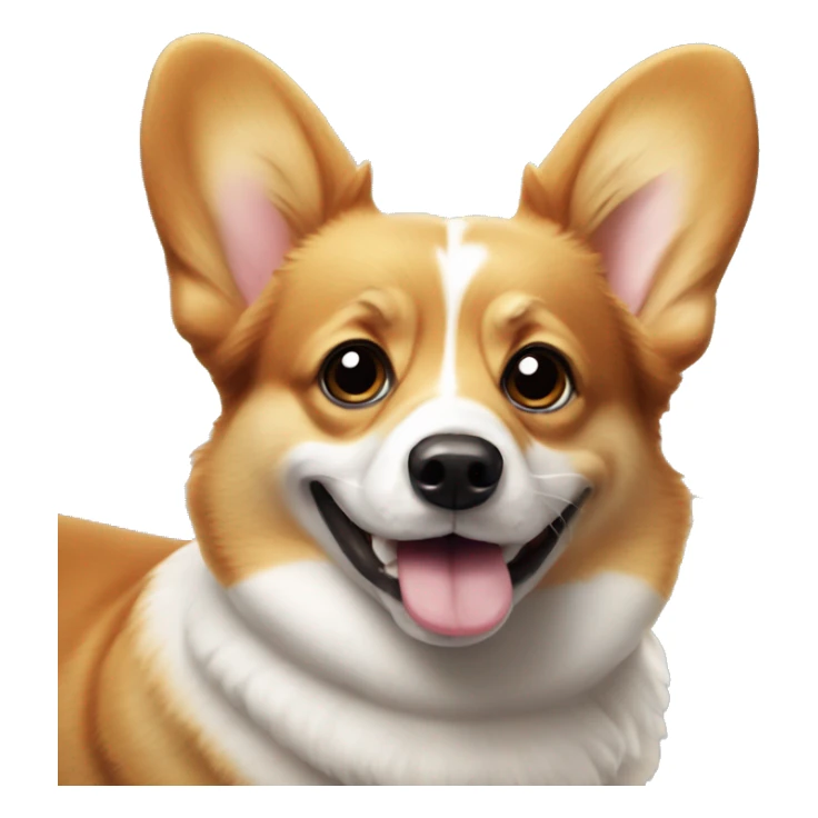 very nice corgi with big eyes and bone in his teeth sticker