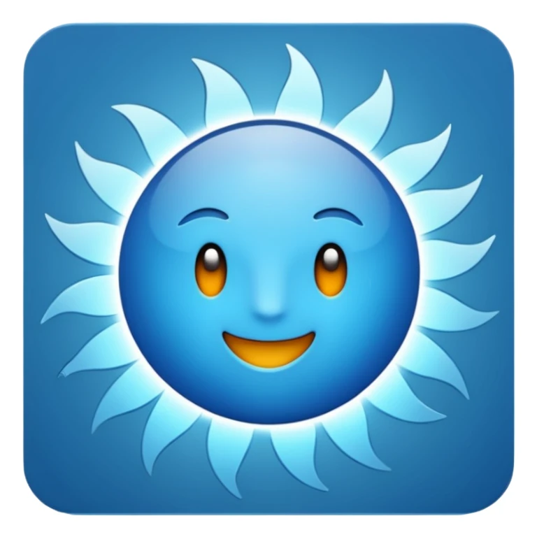 Rayos y centellas en expresión de alegría color azul sticker