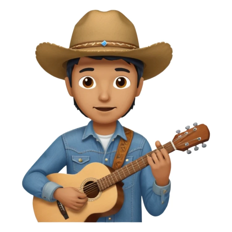 cowboy musician sticker