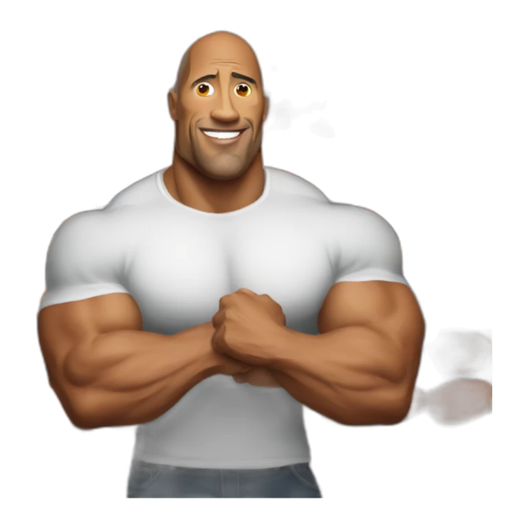 the rock holding a saussage sticker
