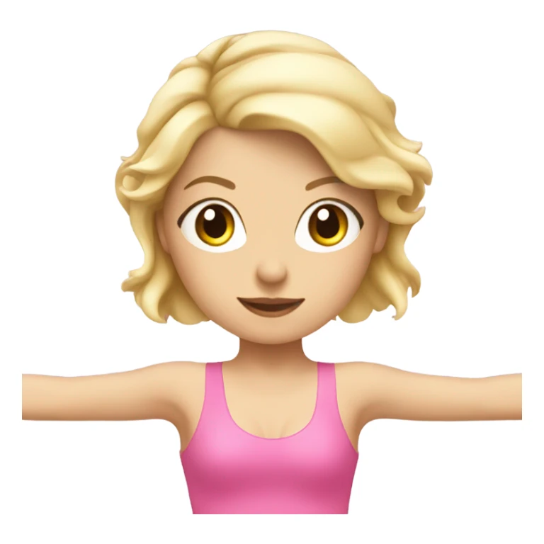 Blonde girl wearing pink doing reformer pilates sticker