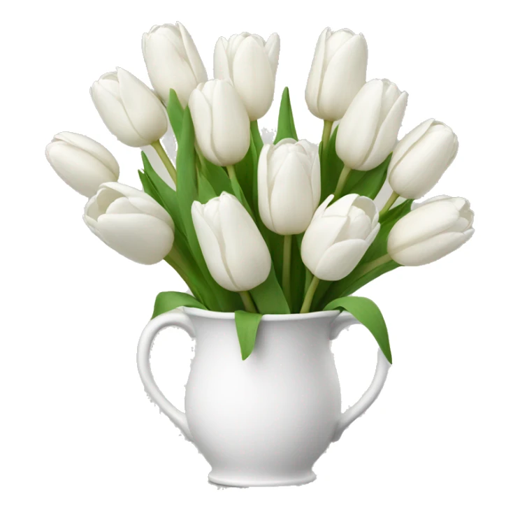 white tulip bouquet  sticker