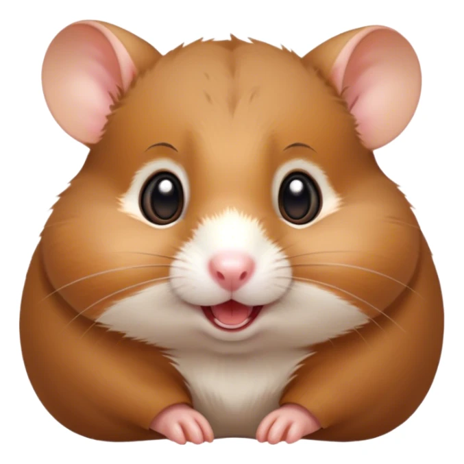 Cinematic Comical Brown Hamster Portrait Emoji, Head tilted dramatically with an exaggeratedly amused expression, featuring a striking rich brown coat with a playful shine, wide, expressive dark eyes filled with humorous disbelief, Simplified yet hilariously expressive features, highly detailed, glowing with a slightly sassy glow, high shine, dramatic yet playful, stylized with an air of cheeky mischief, bright and endearing, soft glowing outline, capturing the essence of a spirited and over-the-top hamster, so meme-worthy it feels like it could side-eye its way into internet fame instantly! sticker