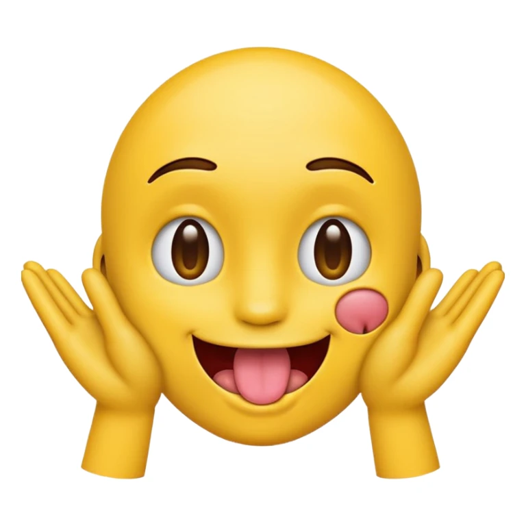 Emoji with tongue out and hands on the side of face sticker