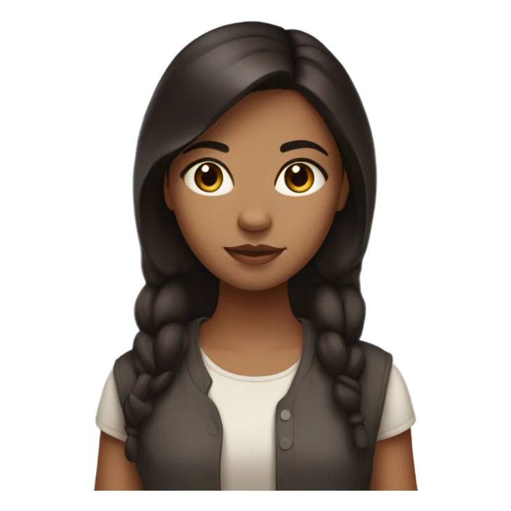 Dark brown haired girl with calico eyes sticker