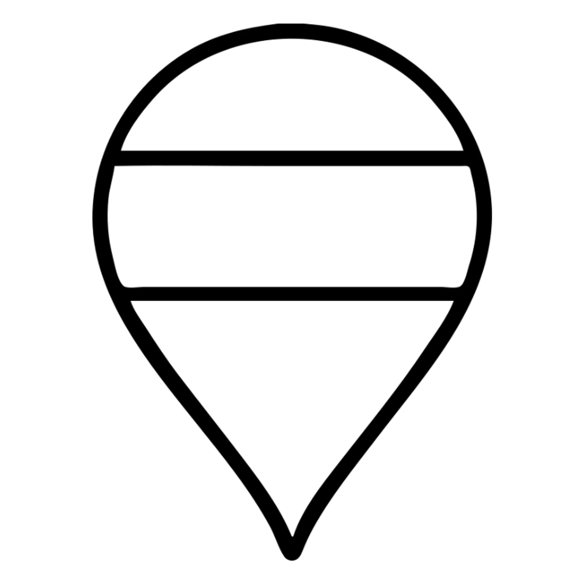 Location pin marker with Russian flag colors (white, blue, and red horizontal stripes) sticker