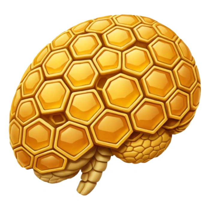 a brain made out of honeycomb sticker