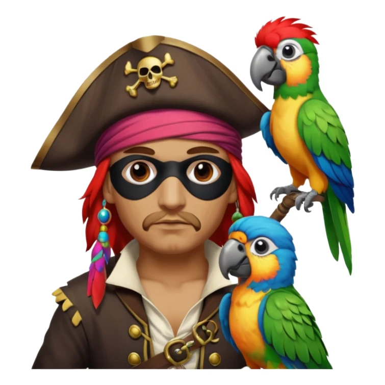 pirate and parrot sticker