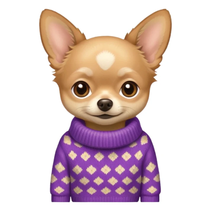 Tan chihuahua wearing a sweater sticker
