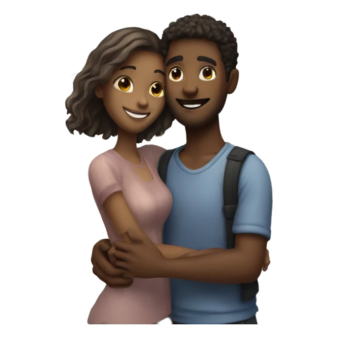 A guy and a girl hugging by the sea sticker