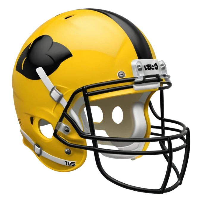 College football player helmet in yellow color sticker