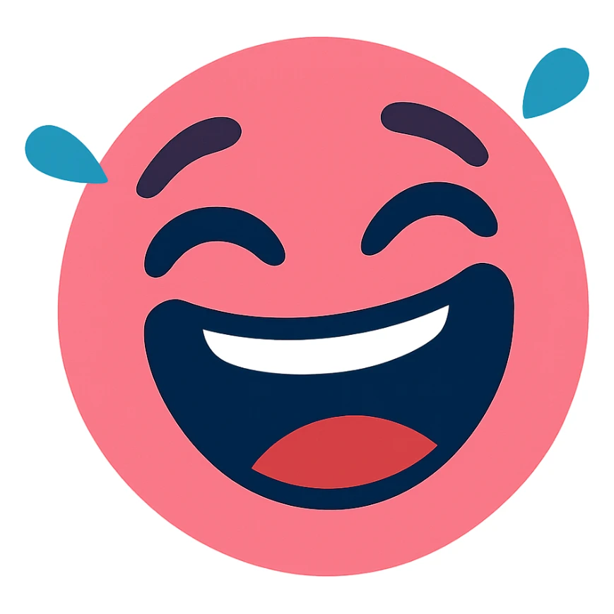 pink lol face, expressive, playful sticker