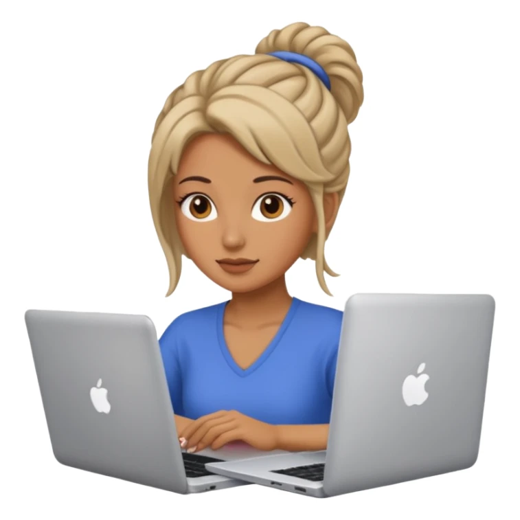 Women with laptop, different hair style. sticker