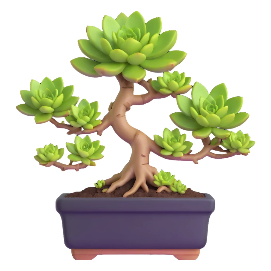 succulent bonsai plant sticker