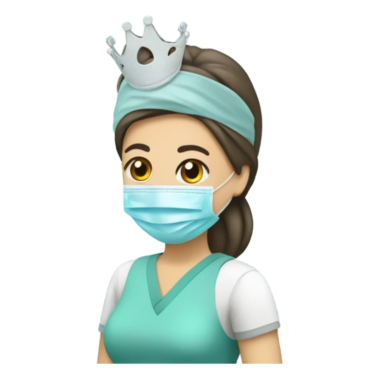 CRNA with surgical mask and tiara  sticker