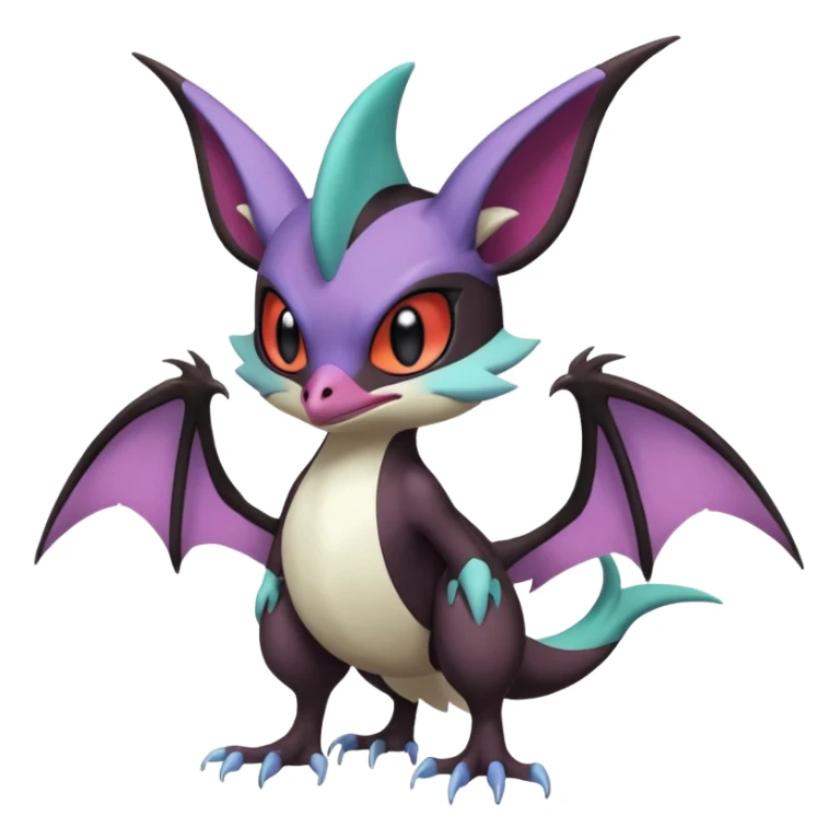 Shiny Cute Noibat-Noivern-Silvally-Fakémon-hybrid-creature (full body)  sticker