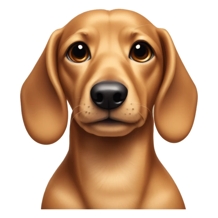 Boy tan and broan sausage dog with blue bow sticker