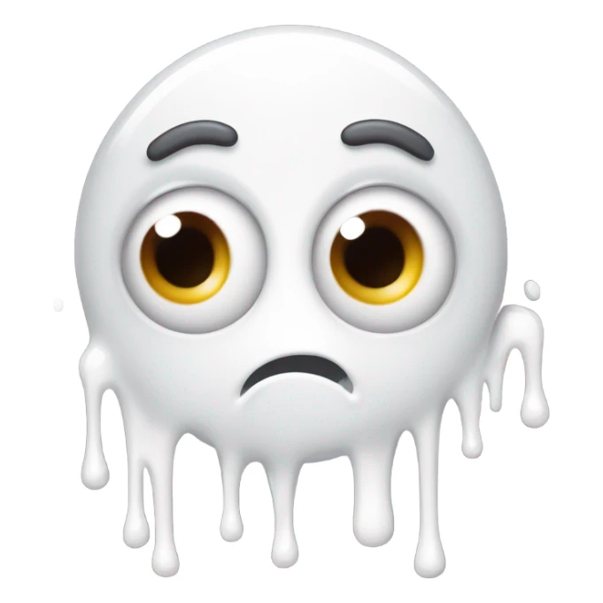 Woozy face emoji dripping in milk sticker