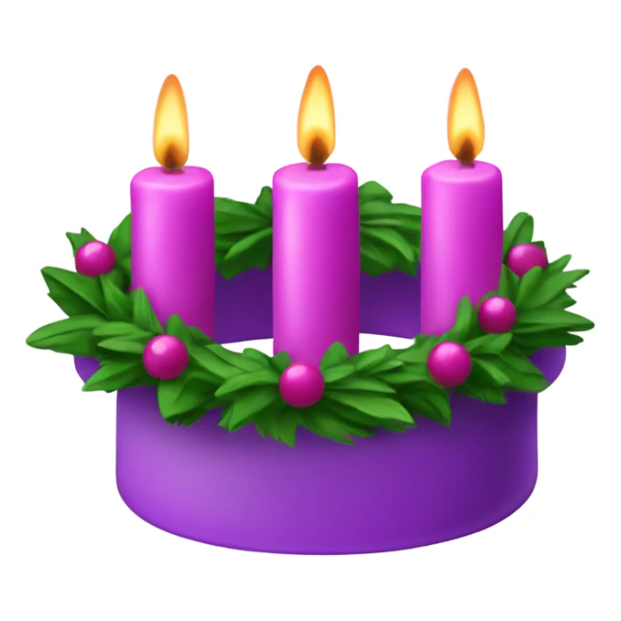 advent wreath with 3 purple candles and 1 pink candle sticker