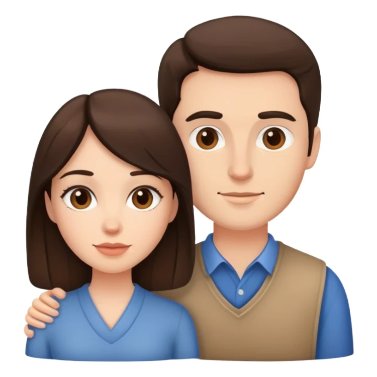 Brunette woman and man couple  sticker