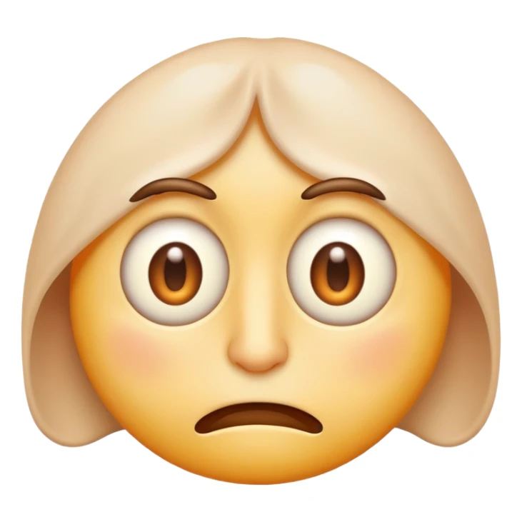 Kızarmış ve bayık bakan gözlü bi emoji sticker