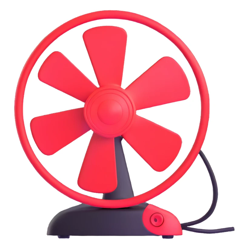 red electric fan sticker
