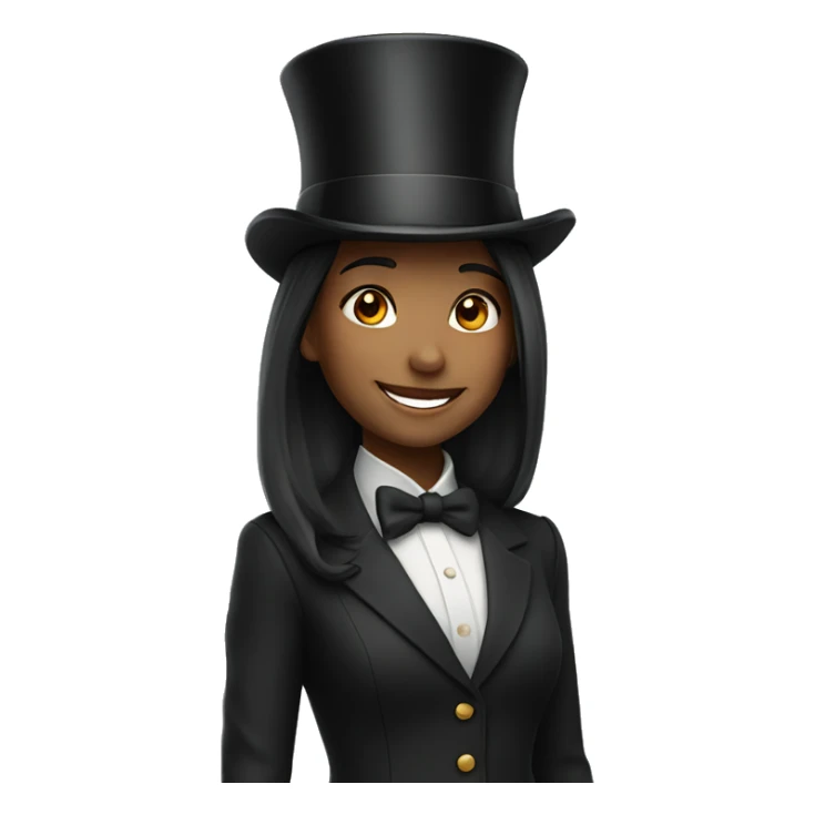 smiling girl in top hat sticker