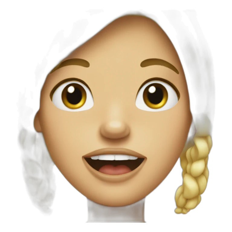 blond girl big mouth sticker