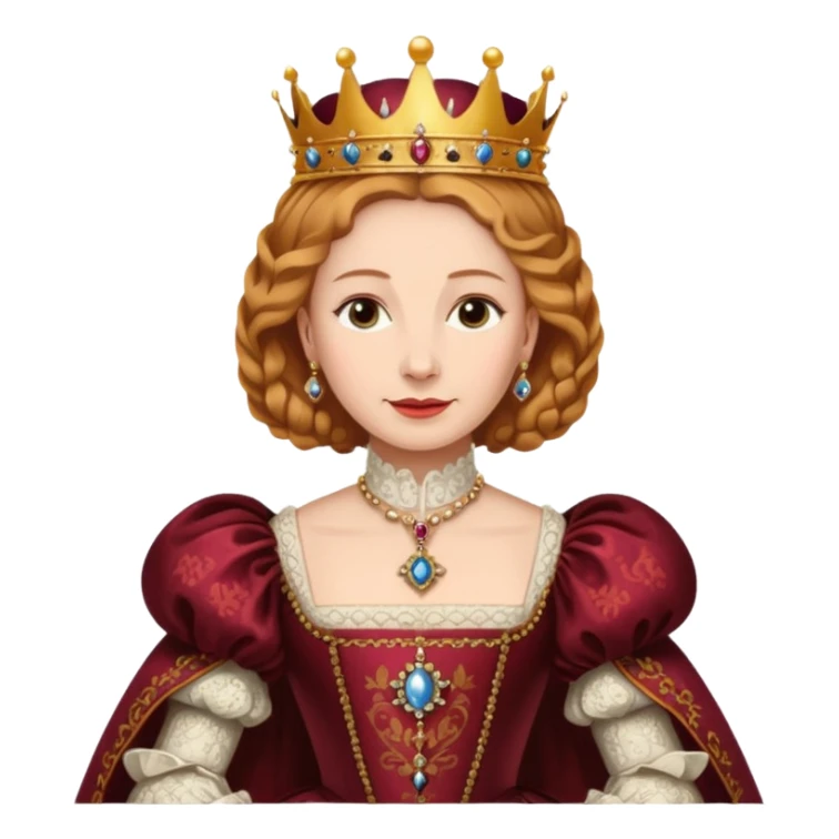 Queen Elizabeth I holding her crown in her right hand sticker