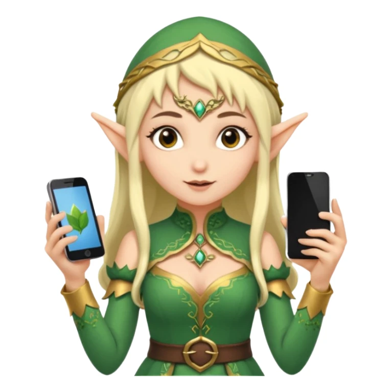 elf with persion crawl custome dress and smartphone sticker