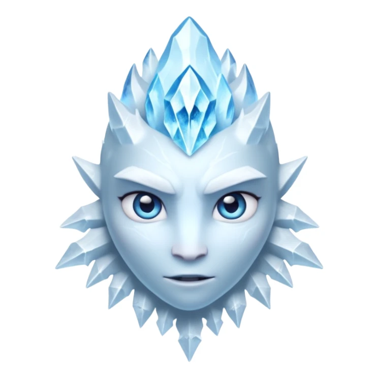 ice creature portrait, head and shoulders only, frozen crystal skin, glowing blue eyes, frost aura, sharp icy textures, fantasy winter vibe, 3D cartoon, mobile game icon style, clean background, no text, no watermark
 sticker