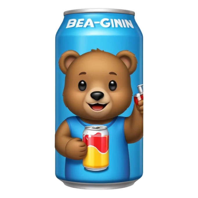 an energy drink with picture bear on it sticker