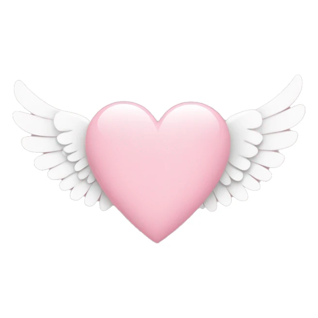 heart with wings in babypink colour sticker