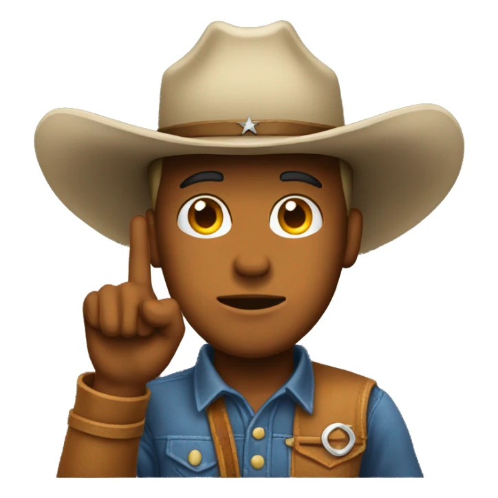 the cowboy emoji face saluting sticker