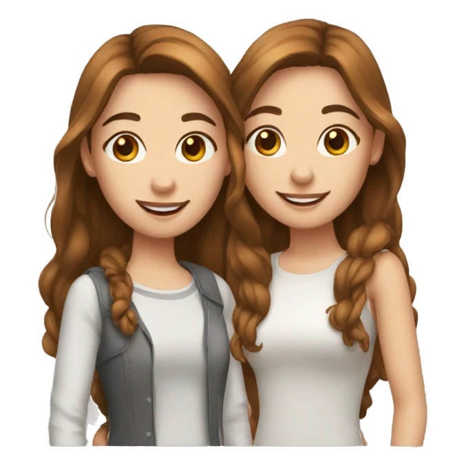 best friends both white with brown hair sticker