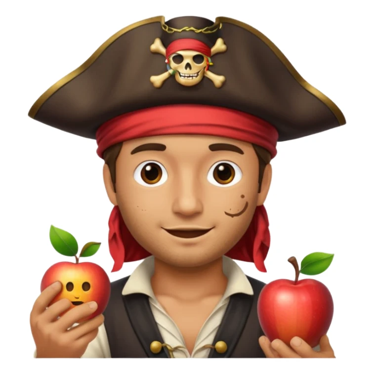 Inaki Godoy with a pirate hat, apple style emoji sticker