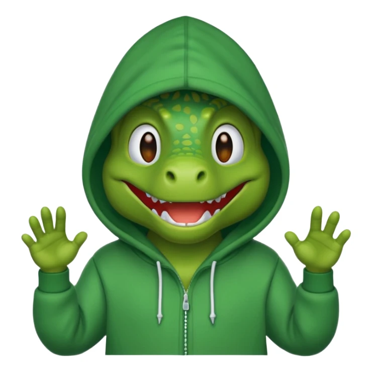 A Dinosaur wearing a hoodie sticker