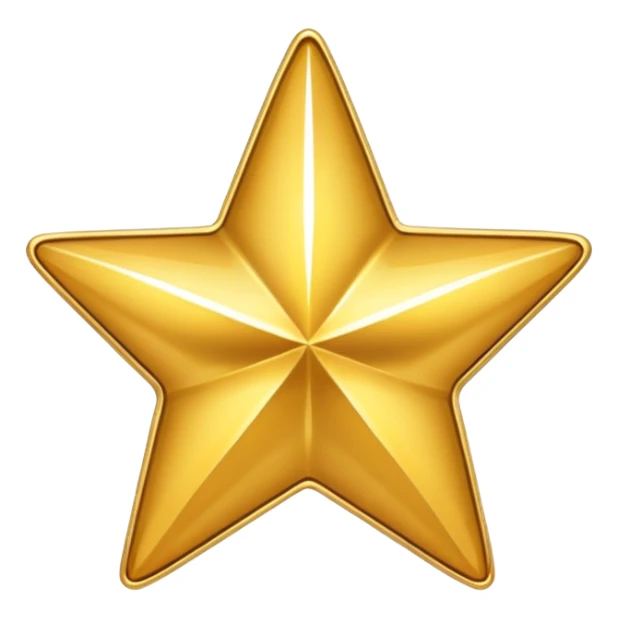 gold metal (!) style icon of a star sticker