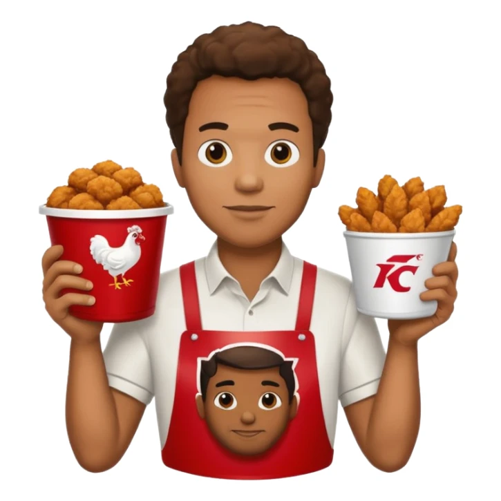 Black man holding a kfc bucket filled with fried chicken sticker