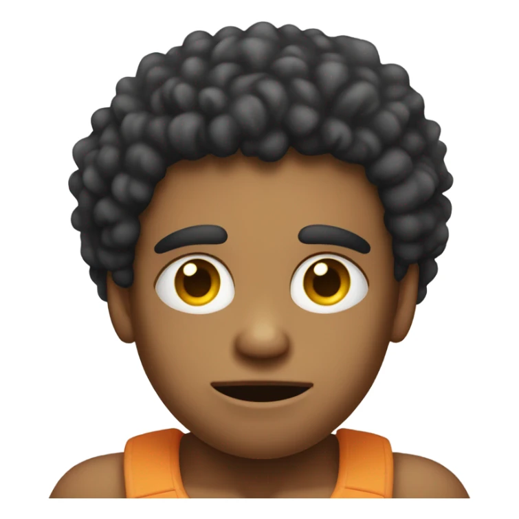 Its a sick boy with many pimples and big muscles he also has big Afro  sticker