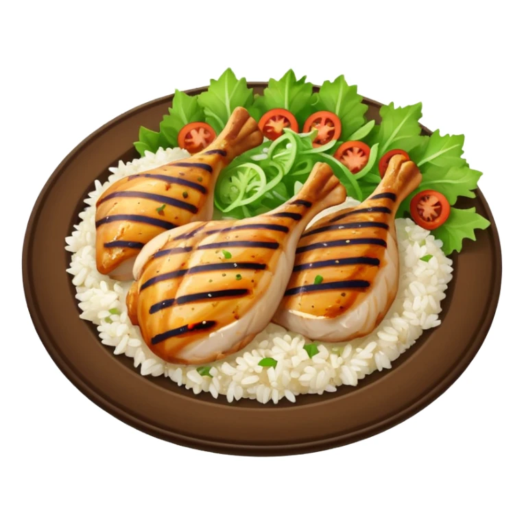 Grilled chicken and rice with salad sticker