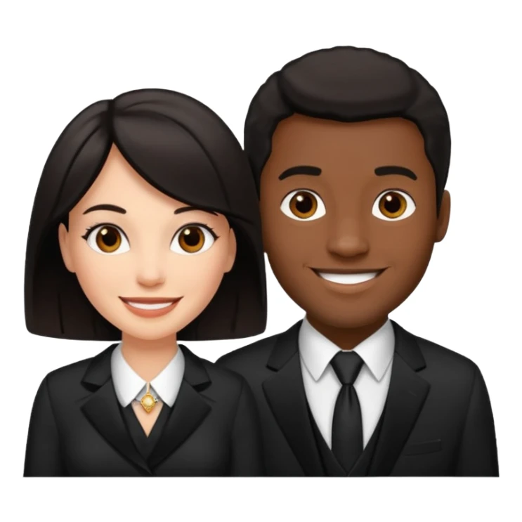 Date night black man white woman with dark hair  sticker